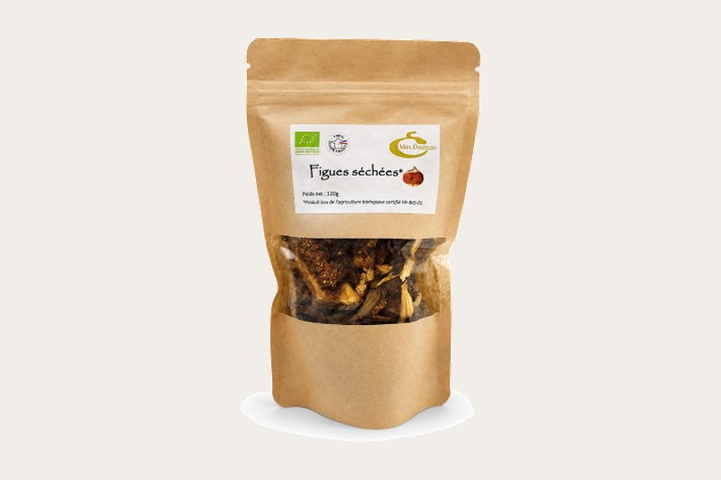 Sachet kraft de figues séchées bio sans sulfites